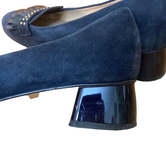 Napoleoni Suede Made in Italy Heeled Loafers Office Work Size 38 - Picture 6 of 11